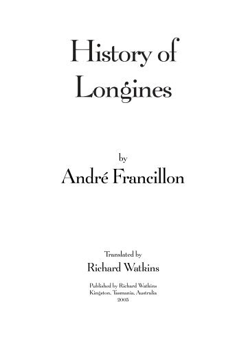 History Of Longines - Horology - The Index