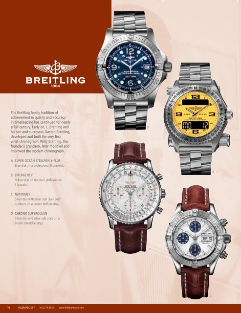 Download this catalog as a PDF. - Feldmar Watch Company