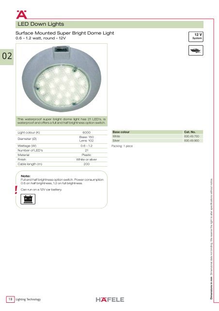 Lighting Technology - Häfele e@sy link Online Catalogue