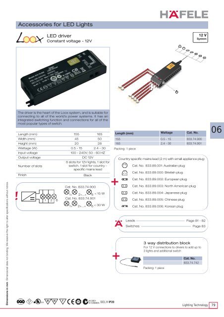 Lighting Technology - Häfele e@sy link Online Catalogue