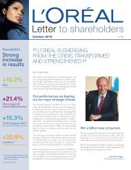 Letter to shareholders - L'Oréal Finance