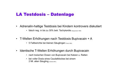 Lokalanästhetika-Intoxikation, Prävention und Detektion in der ...