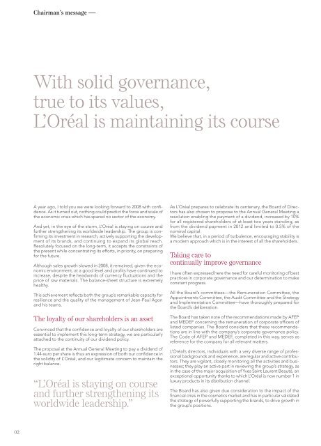 2008 Annual Report - Sustainable Development - L'Oréal