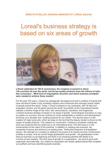 Loreal's business strategy is based on six areas of growth - Vibilia