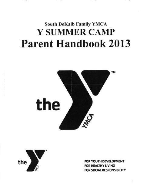 Parent Handbook - YMCA of Metro Atlanta