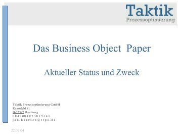 Das Business Object Paper - MSP Medien Systempartner