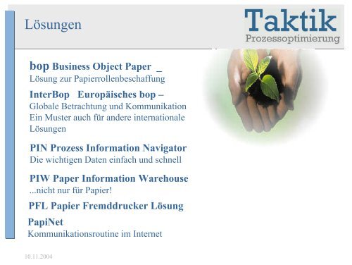 Unternehmensvorstellung Taktik Prozessoptimierung GmbH, Herr ...