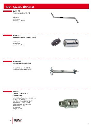 KFZ - Spezial Öldienst - MPW Werkzeuge