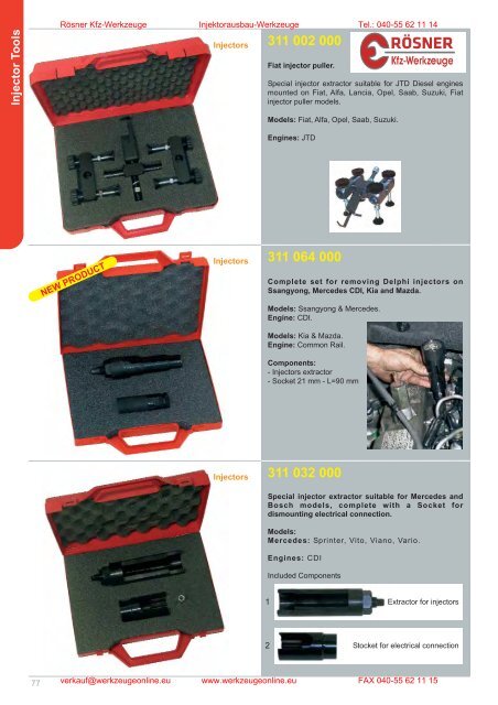 Injector Tools - Rösner KFZ Werkzeuge