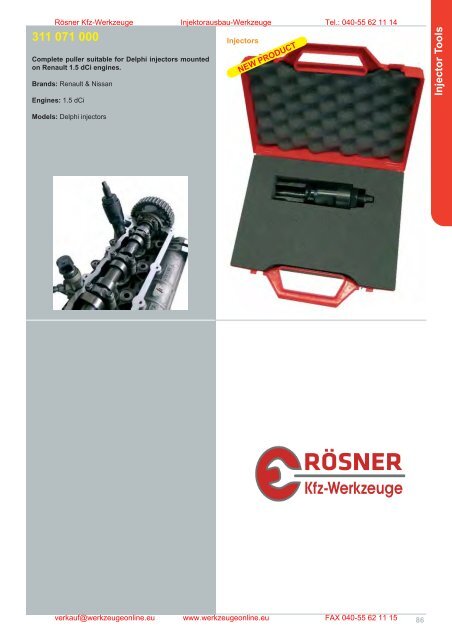 Injector Tools - Rösner KFZ Werkzeuge