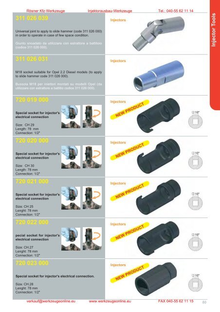 Injector Tools - Rösner KFZ Werkzeuge