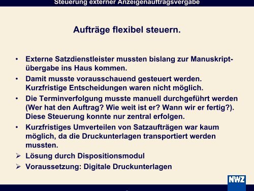 Steuerung externer Auftragsvergabe