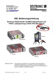 DBL Bedienungsanleitung - Deutronic Elektronik GmbH