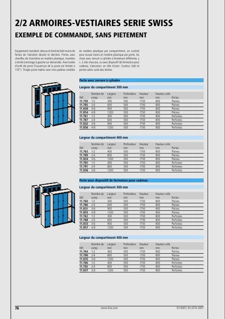 LO Armoires vestiaires Swiss - Lista Office