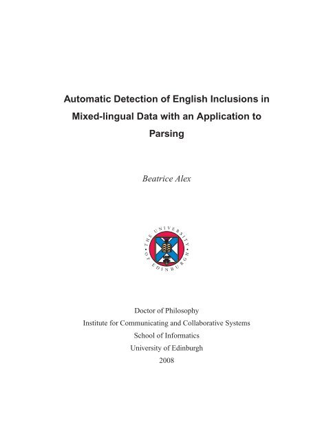 PhD thesis - School of Informatics - University of Edinburgh