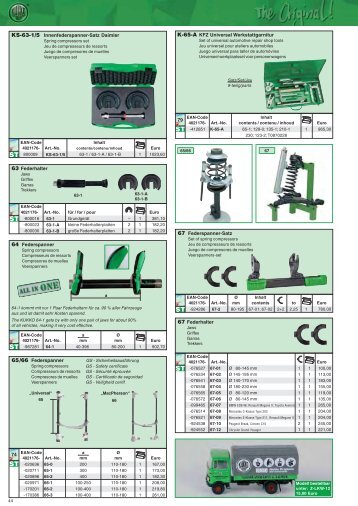 67 Federhalter 67 Federspanner-Satz 64 Federspanner ... - Brammer