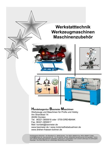 Werkstatttechnik Werkzeugmaschinen Maschinenzubehör