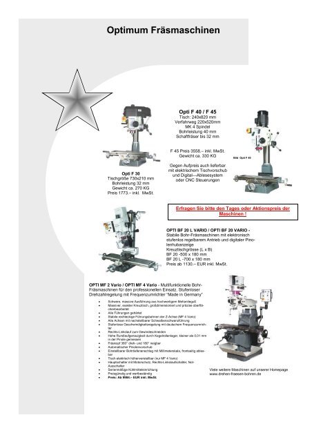 Werkstatttechnik Werkzeugmaschinen Maschinenzubehör