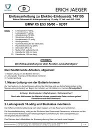 Einbauanleitung zu Elektro-Einbausatz 749195 BMW X5 ... - Kfzpoint