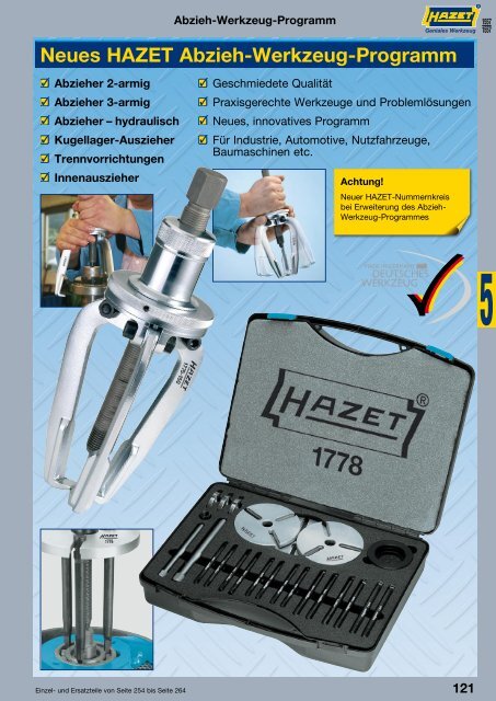 Neues HAZET Abzieh-Werkzeug-Programm