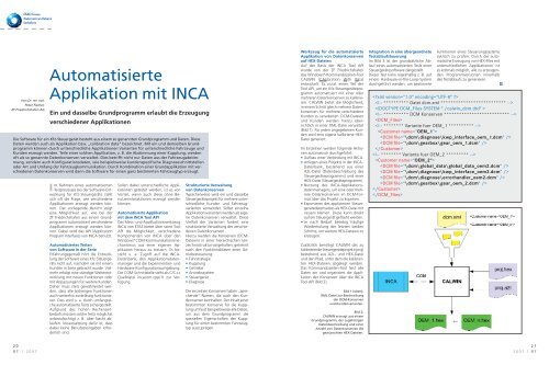 Automatisierte Applikation mit INCA - ETAS