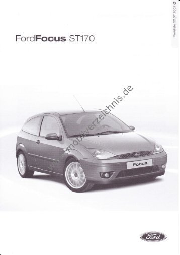 Preisliste Ford Focus ST170, 7/2002 - mobilverzeichnis.de