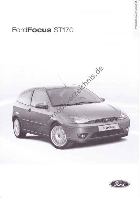 Preisliste Ford Focus