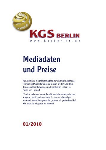 KGS Berlin Mediadaten - Veranstaltungskalender für Körper Geist ...