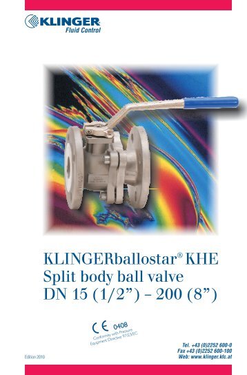 KLINGERballostar KHE Split body ball valve DN 15 (1 ... - Bagges AS