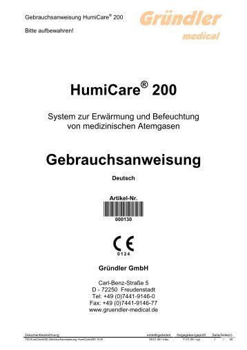 Gründler HumiCare 200 - Medigroba GmbH