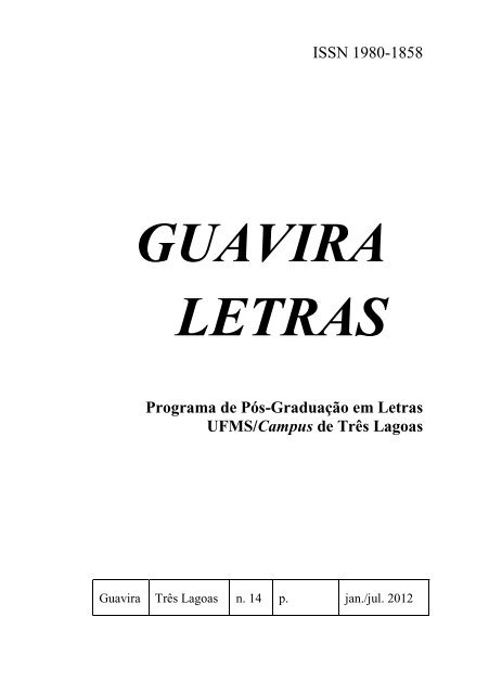 guavira letras - Programa de Pós-Graduação em Letras