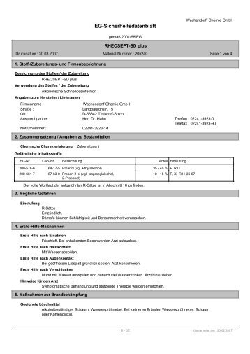 RHEOSEPT-SD plus (PDF, 71 kB) - Medigroba GmbH