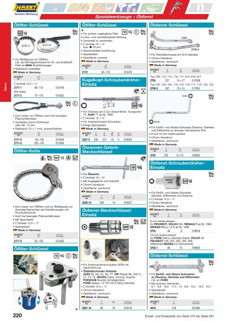 Hazet Katalog Kapitel 7