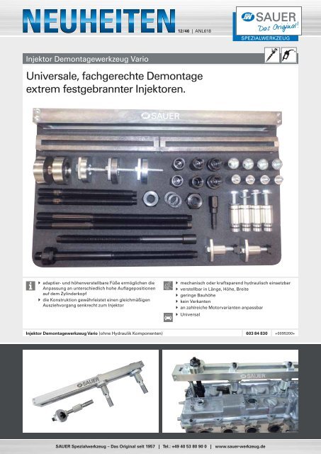 Anleitung Nr. 41 Glühkerzen- Spezialausbohrsatz UNI M8x1