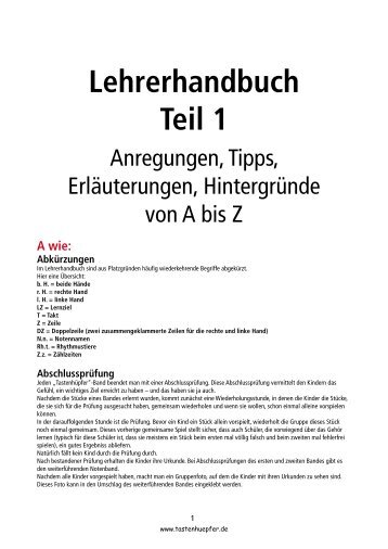 Lehrerhandbuch Teil 1 - TASTENHÜPFER