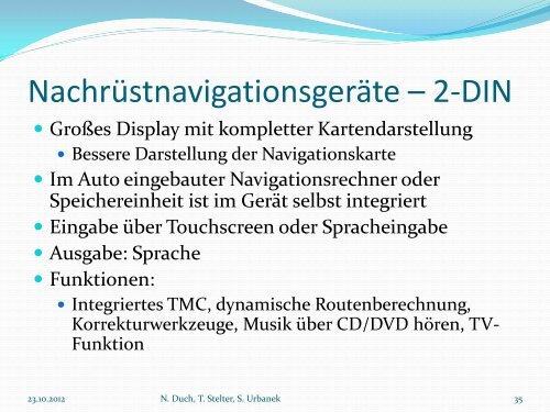 Portable Navigation Devices (PND) - Technische Hochschule Wildau