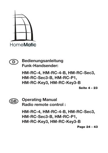 HM-RC-4, HM-RC-4-B, HM-RC-Sec3, HM-RC-Sec3-B, HM-RC-P1 ...