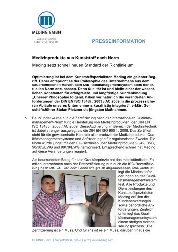 Die Firma Wenz Kunststoff vertreibt nun eine Kühl - Meding GmbH