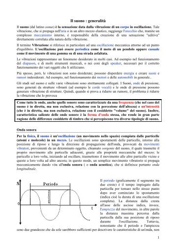 Il suono : generalità - Istituto Istruzione Superiore Maserati