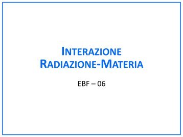 Interazione radiazione-materia