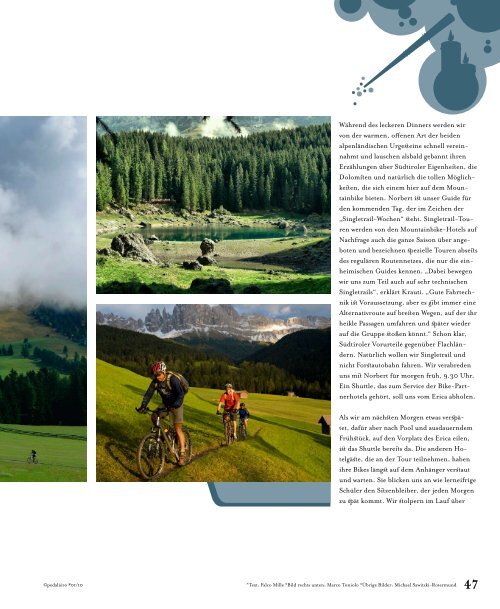 Pedaliero Ausgabe Dolomiten