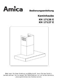 Kaminhaube KH 17126 E KH 17127 E - Amica International GmbH