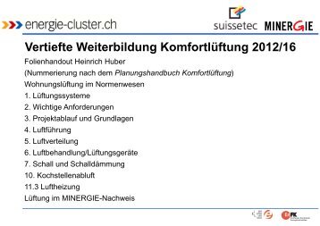 Vertiefte Weiterbildung Komfortlüftung 2012/16 - energie-plattform ...