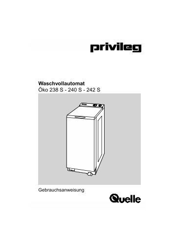 Waschvollautomat Öko 238 S - 240 S - 242 S - Electrolux-ui.com