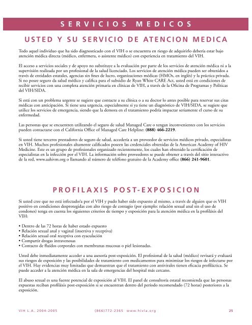 VIHL . A . 2 0 0 4 / 2 0 0 5 Un extensivo directorio de servicios para ...