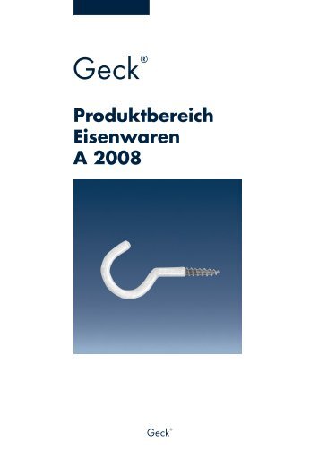 A-Katalog - Produktbereich Eisenwaren - JD Geck GmbH