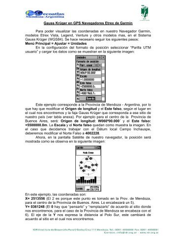Gauss Krüger en GPS Navegadores Etrex de Garmin ... - Ecoatlas