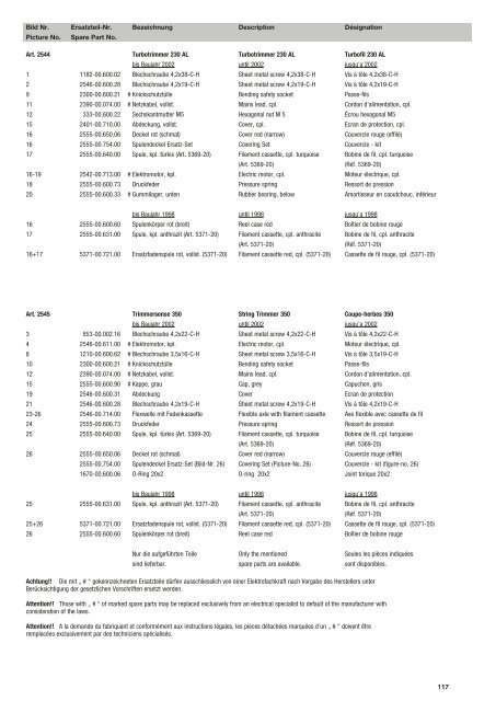 Ersatzteil-Preisliste Spare parts list Catalogue pièces ... - albytools.ru