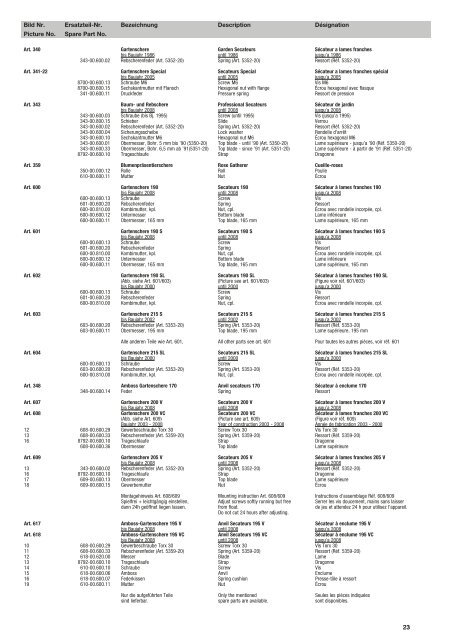 Ersatzteil-Preisliste Spare parts list Catalogue pièces ... - albytools.ru