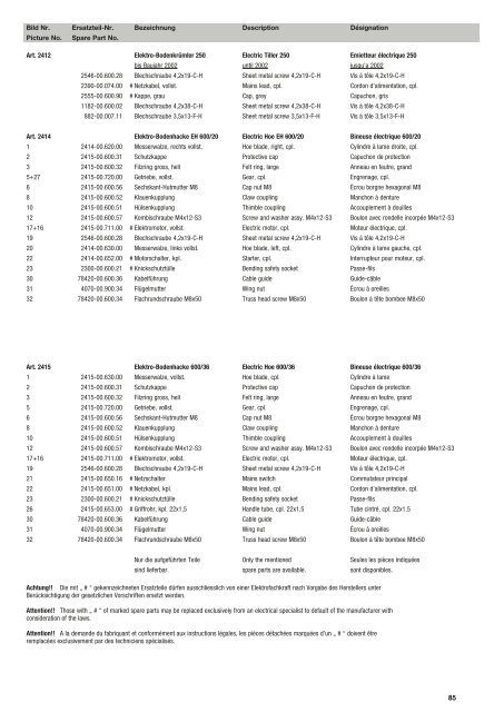 Ersatzteil-Preisliste Spare parts list Catalogue pièces ... - albytools.ru